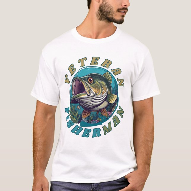 Herren Basic T-Shirt Veteran Fischer (Vorderseite)
