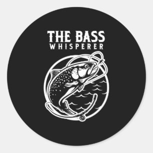 Herren Bass Whisper Angelrute Geschenk Leistung  Runder Aufkleber