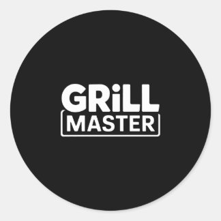 Herren BBQ Grillmeister Hinterhof Barbecue Rauch K Runder Aufkleber