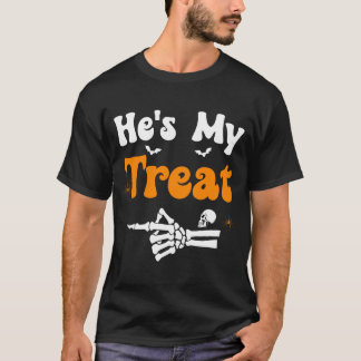 Herren behandeln Skelett-Paare passendes Halloween T-Shirt