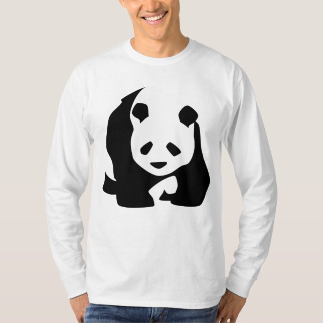 Herren BIG Panda Langärmeliger T - Shirt (Vorderseite)
