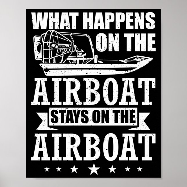 Herren Bootfahrer Airbooting Airboat Fahren Boot Poster (Vorne)