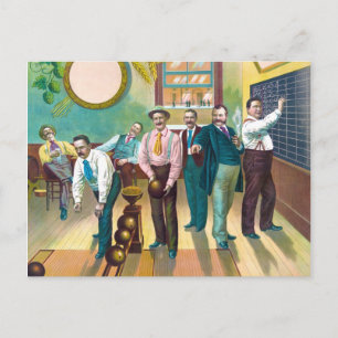 Herren-Bowlingliga Postkarte