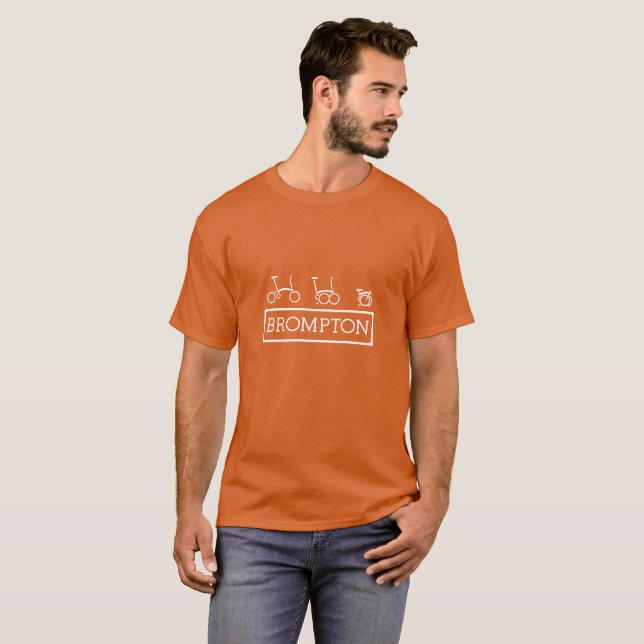 Herren Brompton Folding Bike Basic Orange T - Shir T-Shirt (Vorne ganz)