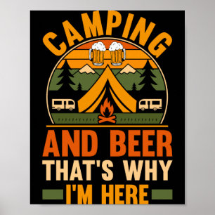 Herren Camping Bier Camp Leben Wald Camper Poster