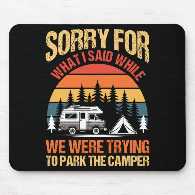 Herren Camping Lagerfeuer Camp Leben Wald Camper Mousepad (Vorne)