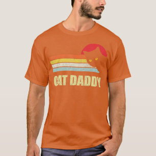 Herren Cat Daddy Lustiger Vintage Stil Katze Retro T-Shirt