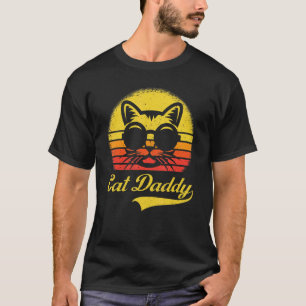 Herren Cat Daddy Vintage 80er Stil Katze Retro Bri T-Shirt