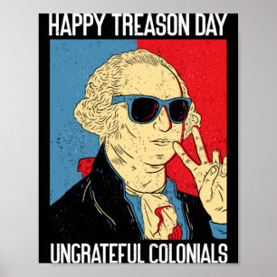 Herren Colonial Happy Verrat Tag Unabhängigkeitsta Poster