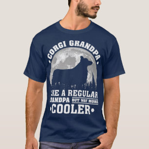 Herren Corgi Opa Lustiger Mond Vintage Corgi Hund T-Shirt