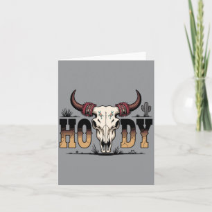 Herren Cowboy Howdy Totenkopf Western Texas Rodeo Karte