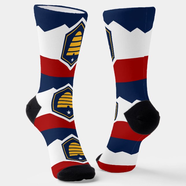 Herren Crew Socken mit Flagge des US-Bundesstaates (Gewinkelt)
