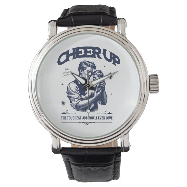 HERREN-DADDY-CHEER-UP-RUND-SILBER-EWATCH  ARMBANDUHR (Vorderseite)