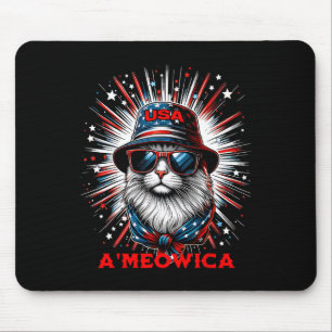 Herren Damen Ameowica Lustig Patriotisch Katze Meo Mousepad