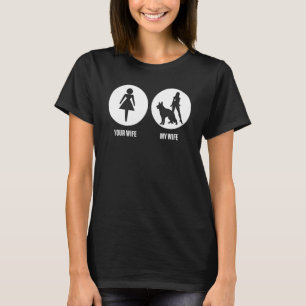Herren Deine Frau Meine Frau Deutscher Schäferhund T-Shirt
