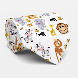 Herren Designer Affe Tiger Elefant Krawatte
