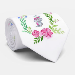 Herren Designer Blumen Elefant Krawatte