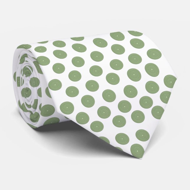 Herren Designer Grüne Kreise Krawatte (Gerollt)