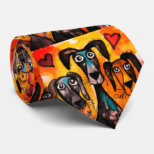 Herren Designer Herren Krawatten Hunde Rote Herzen