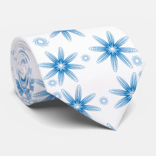 Herren Designer Krawatten Blau Blumenmuster