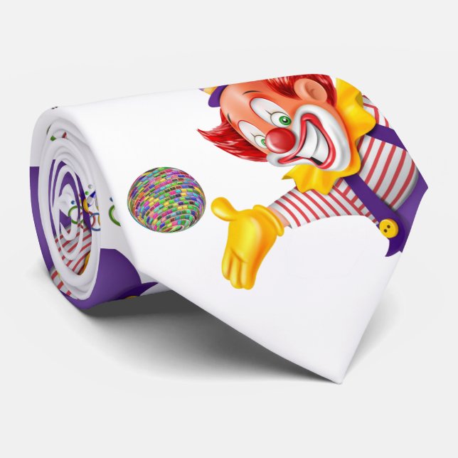 Herren Designer Krawatten Clown (Gerollt)