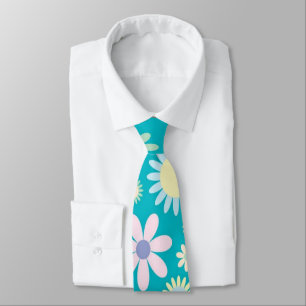 Herren Designer Krawatten Floral Blau
