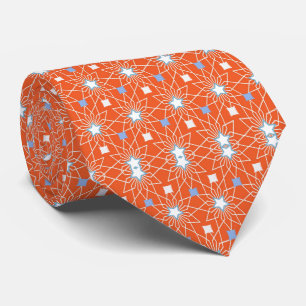 Herren Designer Krawatten Orange Blau Sterne