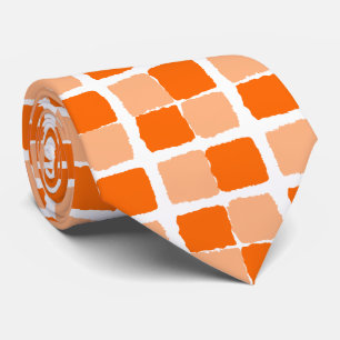 Herren Designer Krawatten Orange Quadrate