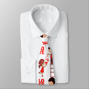 Herren Designer Krawatten Paar rote Herzen