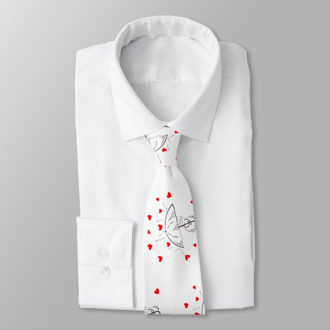 Herren Designer Krawatten Regenschirm Rote Herzen (Gebunden)