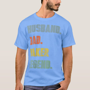 Herren Ehemann Vater Bäcker Legende Vintage Vatert T-Shirt