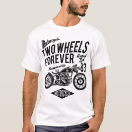 Herren einfaches Hemd - zwei Räder für immer Motor T-Shirt