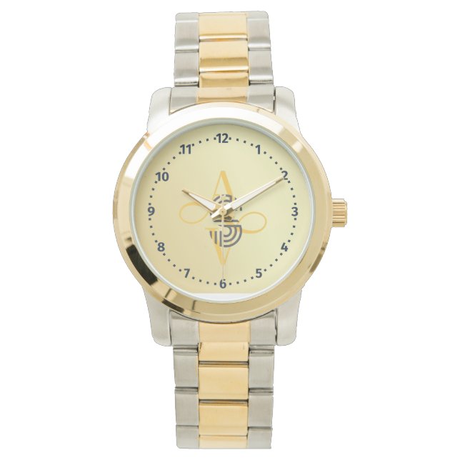 Herren-elegante Gold-Oversized Bracelet Classic Armbanduhr (Vorderseite)