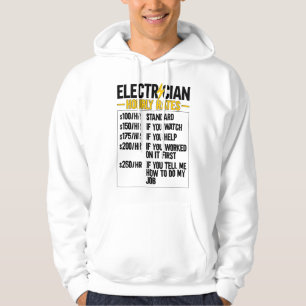 Herren Elektriker Stundensätze Lineman Lustig Elek Hoodie
