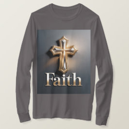 Herren Faith Cross Graues T-Shirt