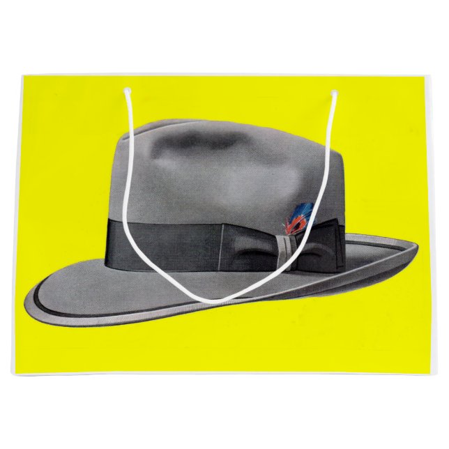 Herren Fedora aus den 1950er Jahren druckt Große Geschenktüte (Vorderseite)