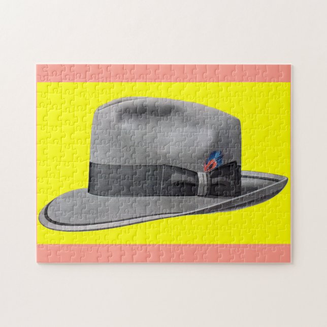 Herren Fedora aus den 1950er Jahren druckt Puzzle (Horizontal)