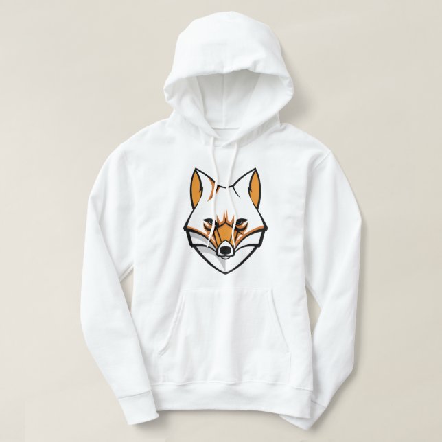 Herren-Fox-Hoodie, Weiße Hoodie, Hoodie für Männer (Design vorne)