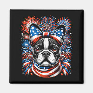 Herren Französische Bulldogge Patriotisch 4. Juli Magnet