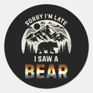 Herren Gay Bear Pride Wandern Retro Lustig Outdoor Runder Aufkleber