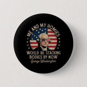 Herren George Washington 4. Juli Patriotisch Button