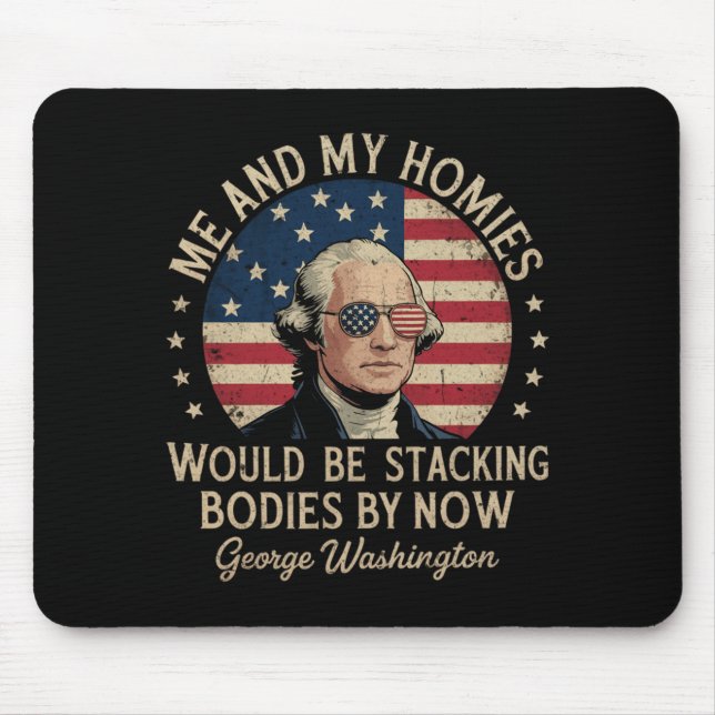 Herren George Washington 4. Juli Patriotisch Mousepad (Vorne)