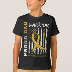 Herren Gold Stolzer Vater Kindheitskrebs-Bewusstse T-Shirt