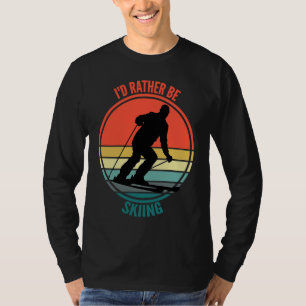 Herren Grafik Ich würde lieber Ski fahren T-Shirt