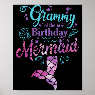 Herren Grammy zum Geburtstag Meerjungfrau passend Poster