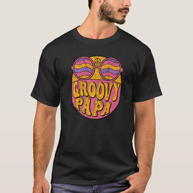 Herren Groovy Papa 70er Ästhetik Nostalgie 1970er  T-Shirt (Vorderseite)
