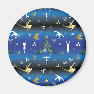 Herren Gymnastik Weihnachtsbaum Schneeflocke Magnet