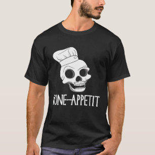 Herren Halloween Skelett Wortspiel Knochen Bon App T-Shirt