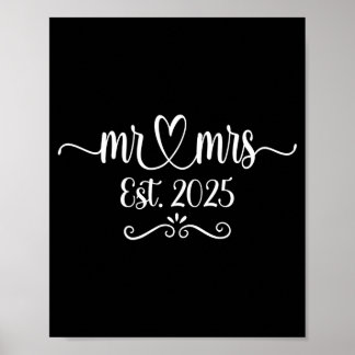 Herren Herr und Frau est 2025 verheiratet Ehemann  Poster