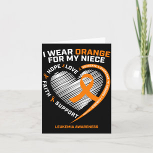 Herren-Herz-Orangeschleife für Nichte Leukämie Karte